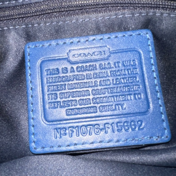 COACH Signature Scarf Print Tote with Blue Trim NWOT - Picture 6 of 6